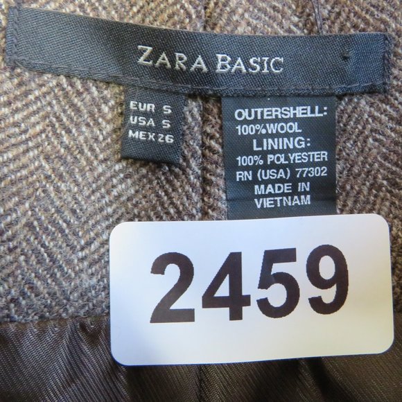 ZARA* Women's 1" Belt Loop 11" Side Slit Fully Lined‎ Wool Pencil Skirt~ Small - Picture 7 of 8